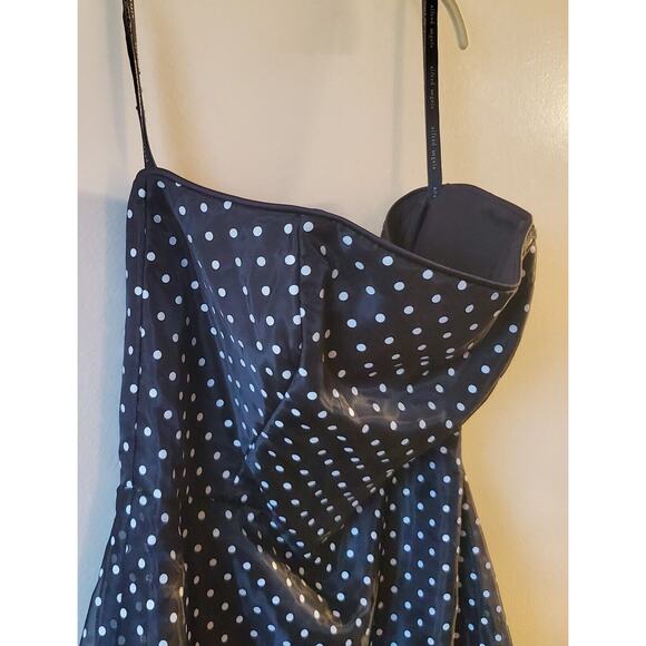 Alfred Angelo Black White Polka Dot Boned Strapless Dress Size 14 LB-FE3001 - Picture 5 of 14